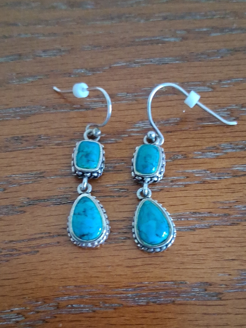Barse Turquoise Drop Dangle Earrings  Sterling Silver